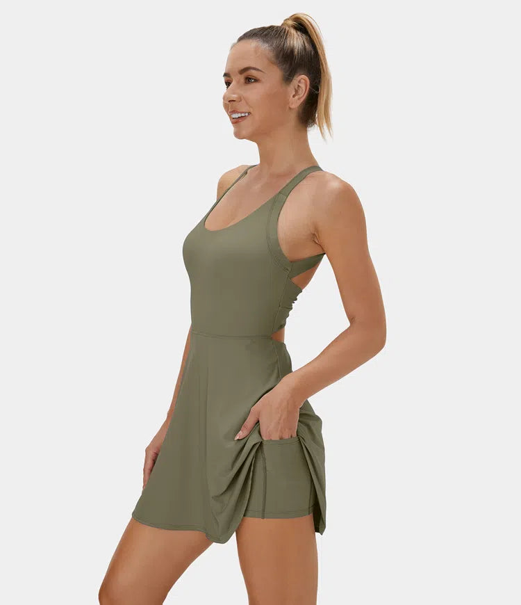 TrueBody By Sio™ ChicTone Halter Tennis Bodysuit